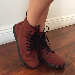 Red Shoreditch Canvas Doc Martens